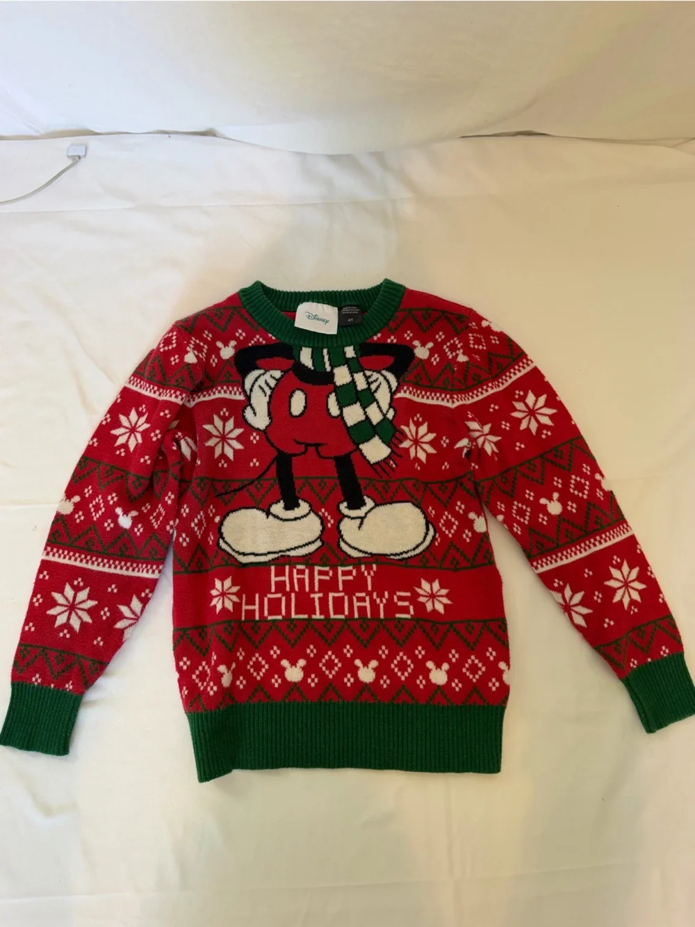 4T Top Bundle – Smocked by Stellybelly & Disney Mickey Holiday Sweater – EUC
